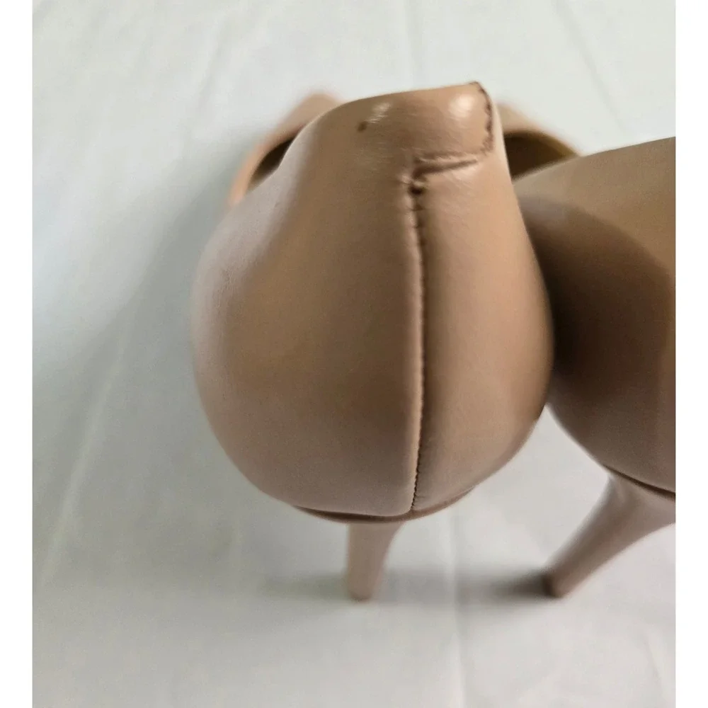 Nine West Etta Pointed Toe Pumps Light Natural Leather Stiletto Heels 9.5M